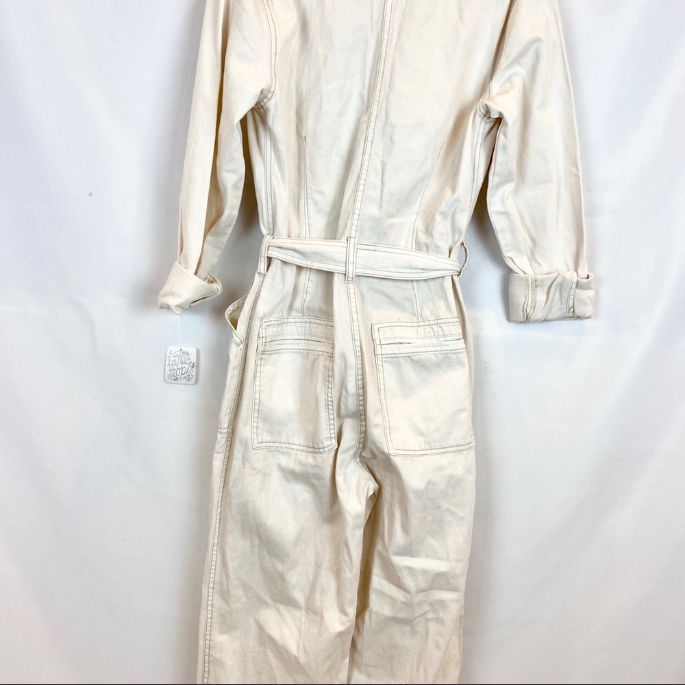 NWT Free People Charlie Coveralls Jumpsuit Ivory - Picture 12 of 13
